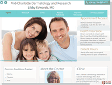 Tablet Screenshot of midcharlottedermatologyresearch.com